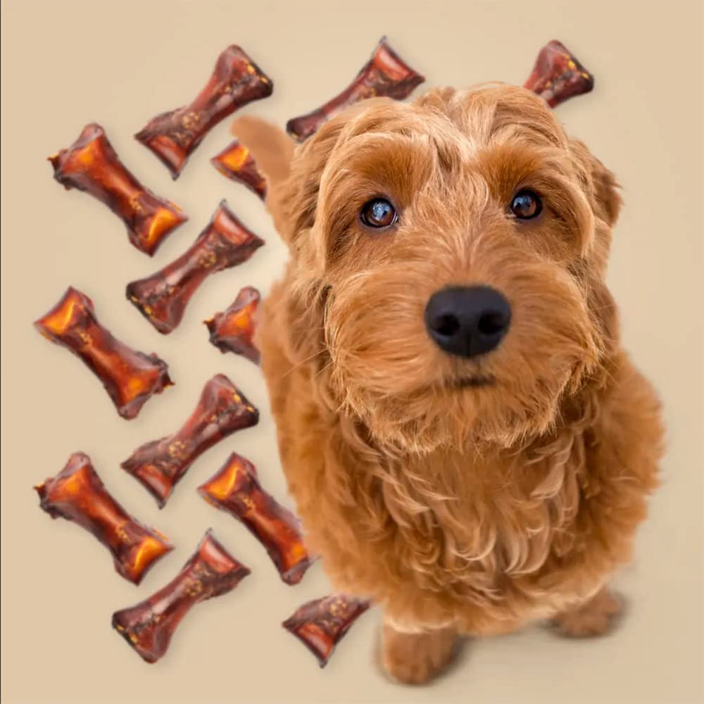 ROAM Ostrich Dog Chew in-use during a calm chew session