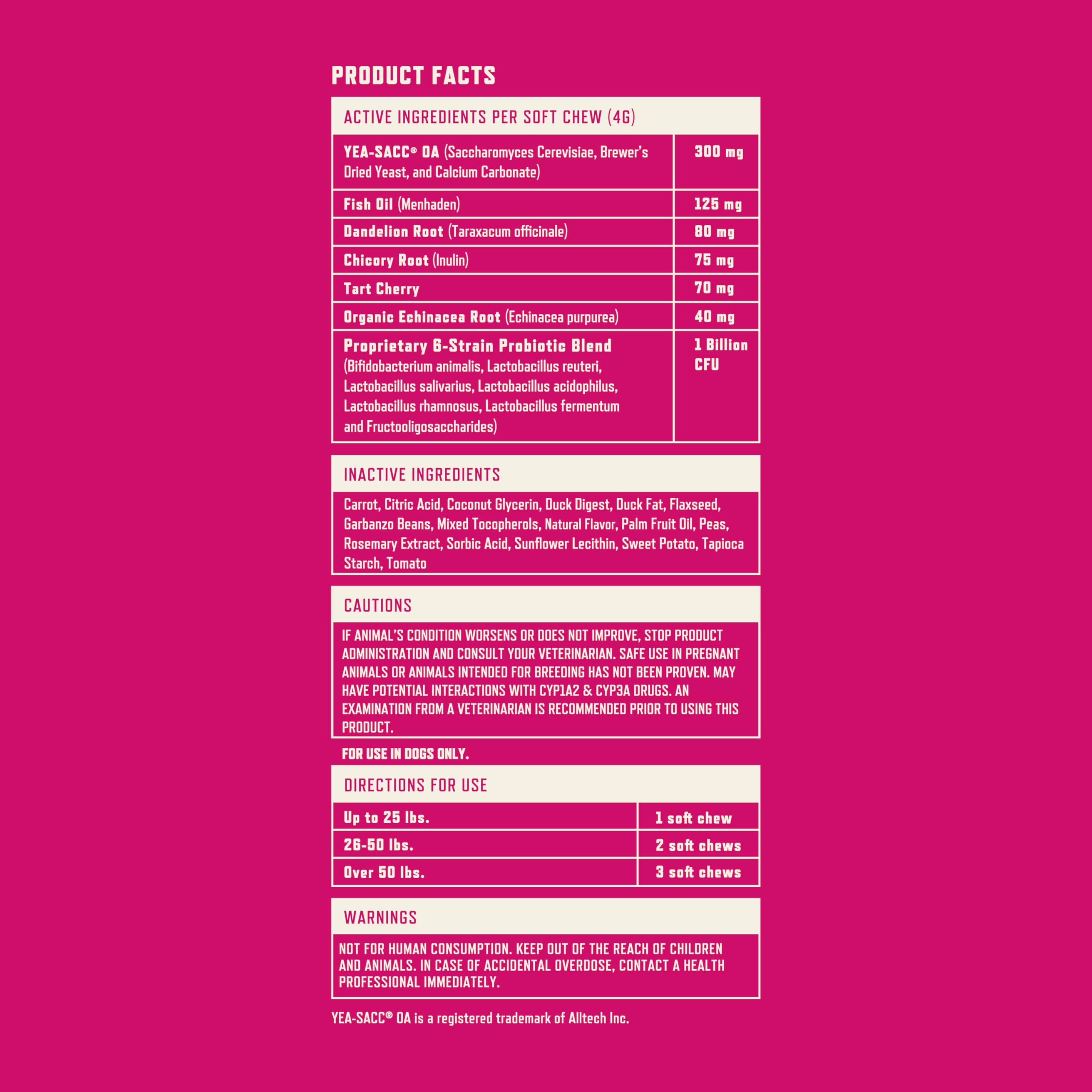 Rocco & Roxie bottle front label with key product details