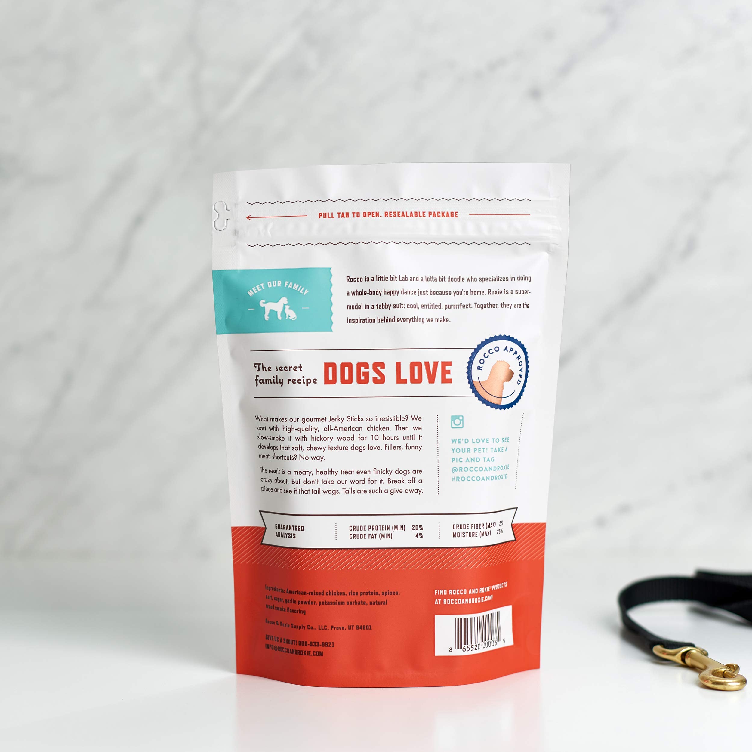Rocco & Roxie jerky soft for pups and seniors.