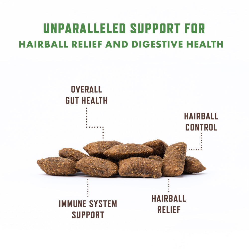 Rocco & Roxie chicken-flavored cat treats offer hairball relief and digestive support