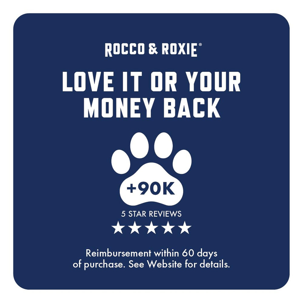 Rocco & Roxie over 300 crunchy chews per bottle label.