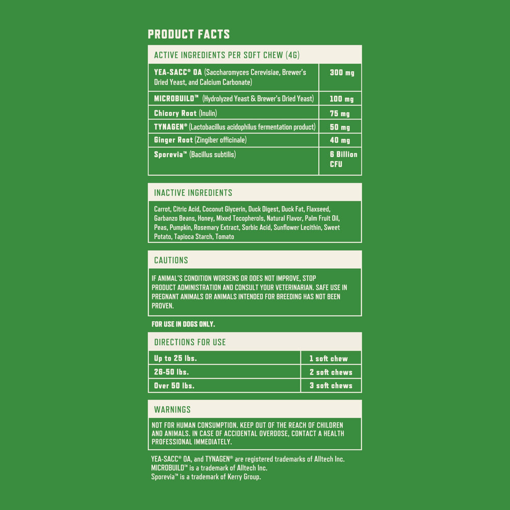 Rocco & Roxie Probiotics no-fillers ingredients visual