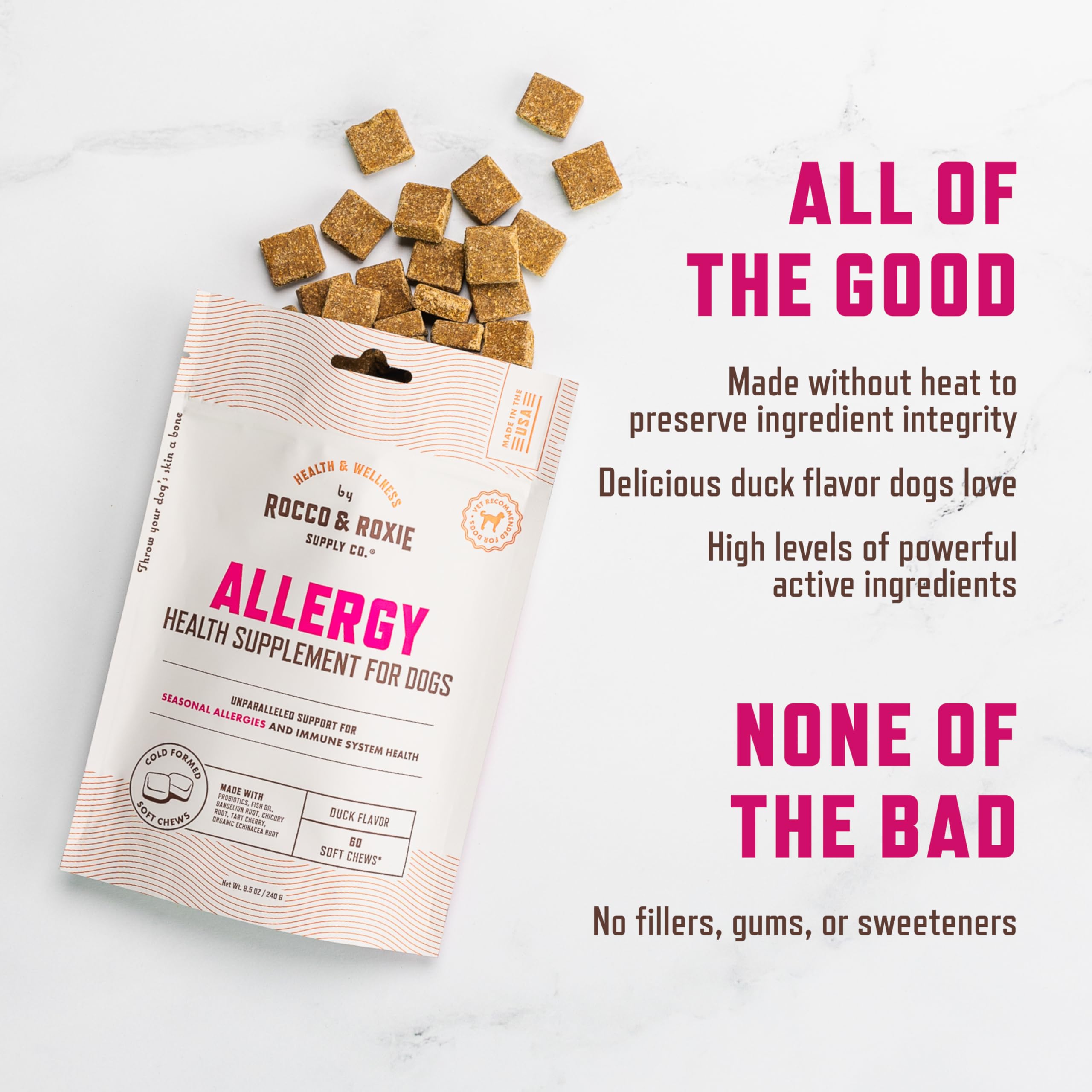 Rocco & Roxie vet-recommended daily formula for seasonal allergies