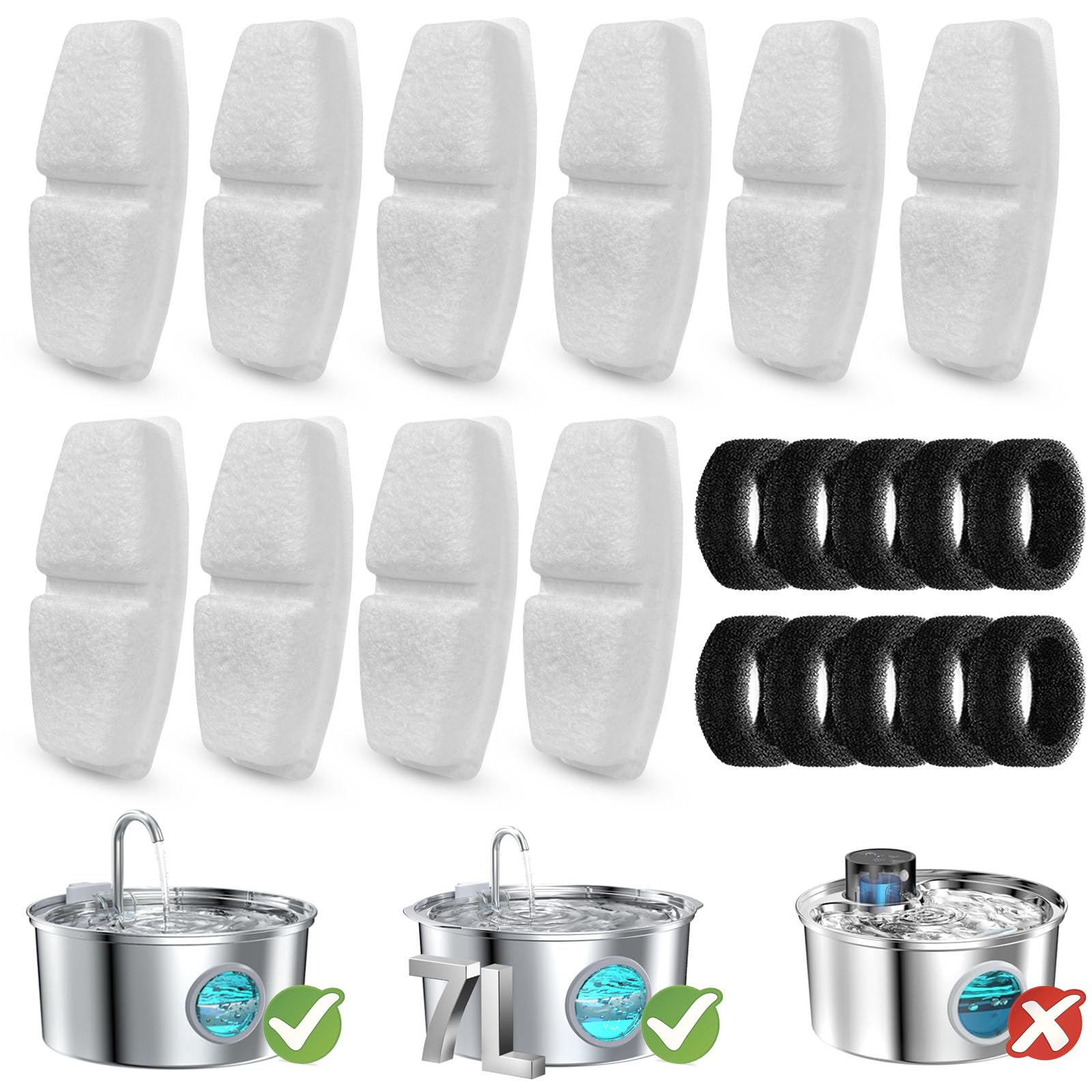 Rock Beard cat fountain filters box for easy replacements and clean water.