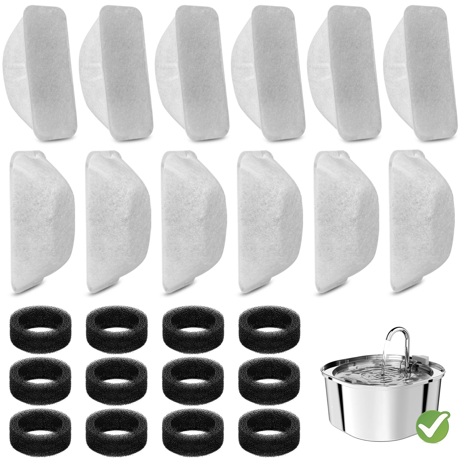RockBeard cat fountain filters 24-pack for clean, fresh water.