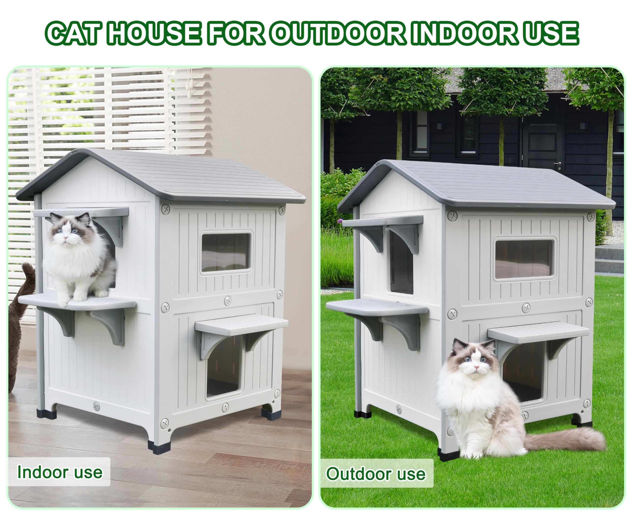 Rockever cat shelter elevated design improves airflow and outdoor resilience.