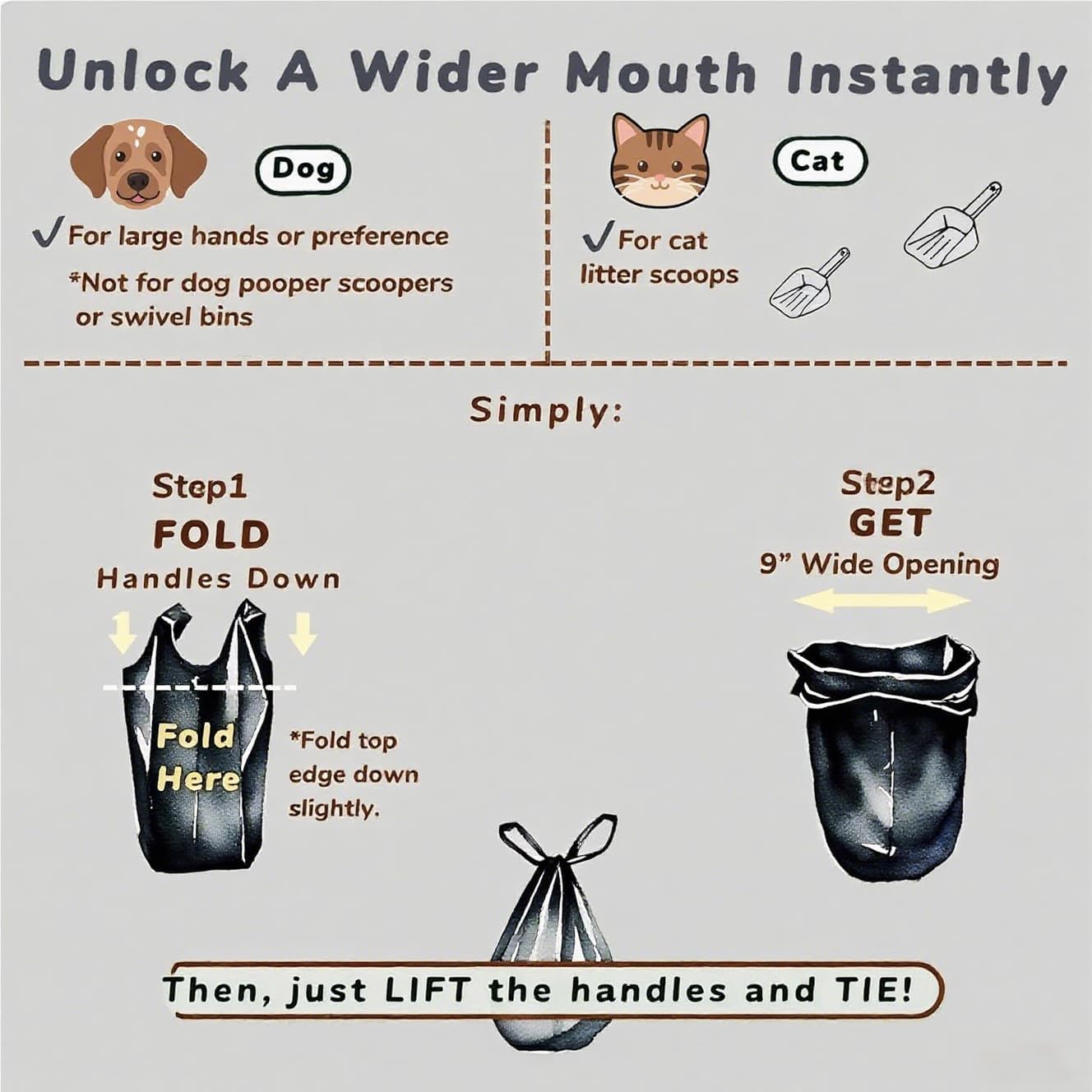 Dispenser-friendly rolls fit most common dog bag dispensers