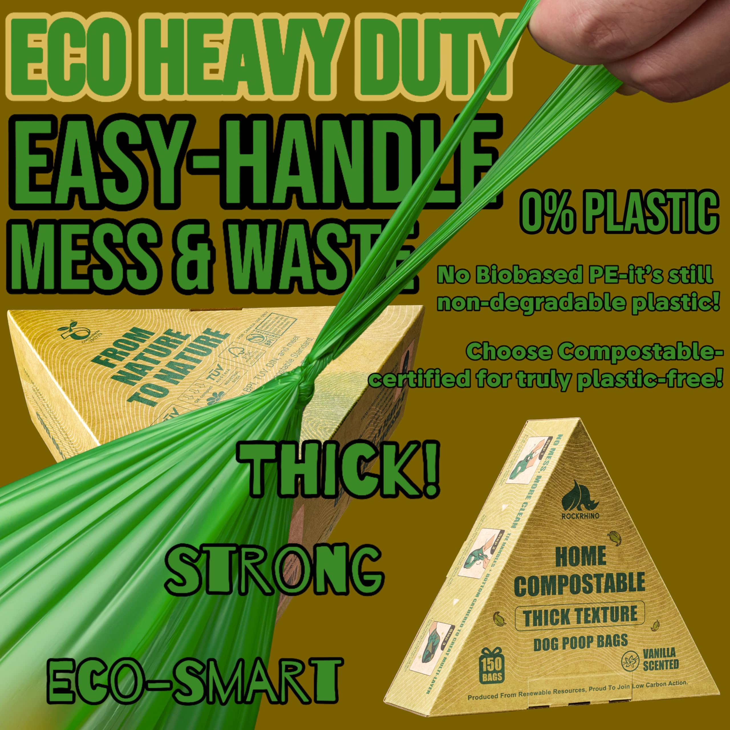 RockRhino Large-XL waste bags in use for easy pickup