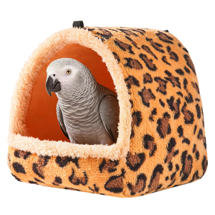 Rodizoo large winter-warm bird nest house interior; spacious shelter for large parrots.