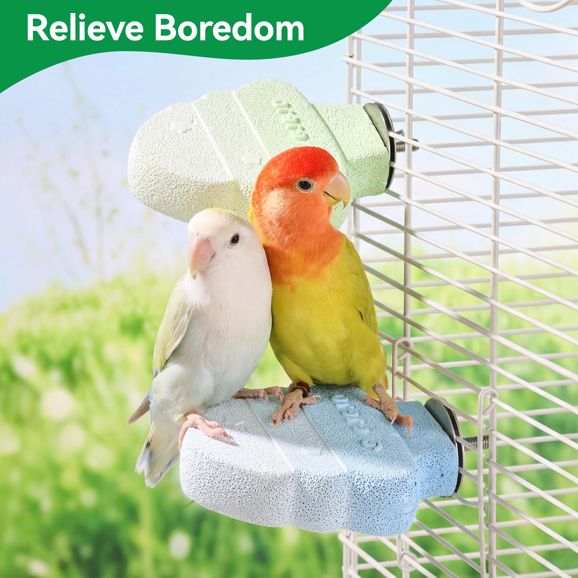 Rodizoo parrot perch with cage multi-platforms encourages exploration and reduces boredom.