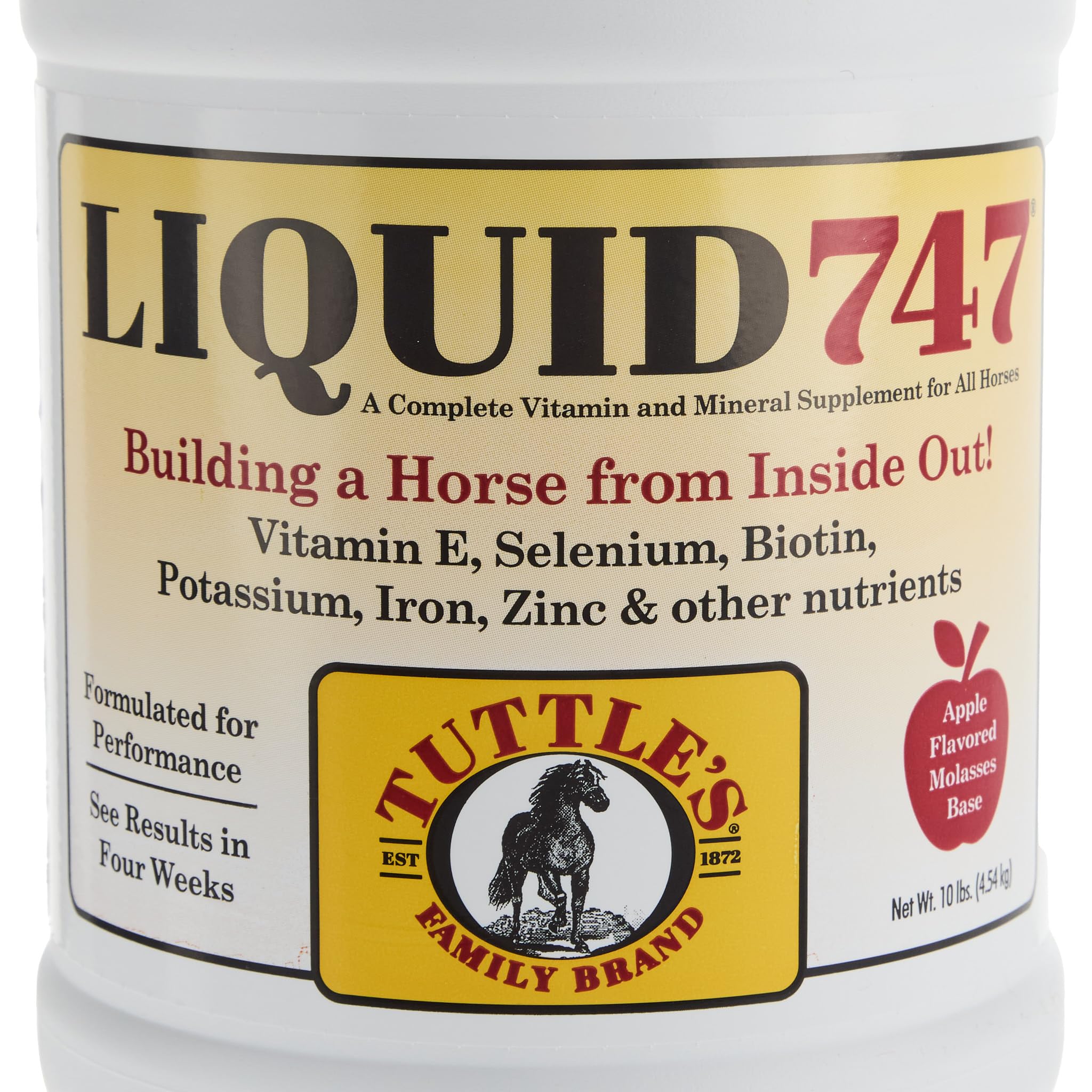 Rod's YTEX D GAL Tuttle's Liquid 747 pour spout demonstrating easy dosing for horses