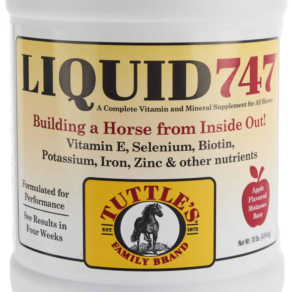 Rod's YTEX D GAL Tuttle's Liquid 747 pour spout demonstrating easy dosing for horses