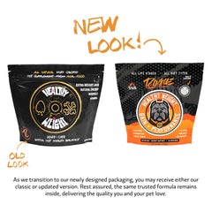 Rogue Pet Science Healthy Weight bottle pour shows appetizing formula for pets.