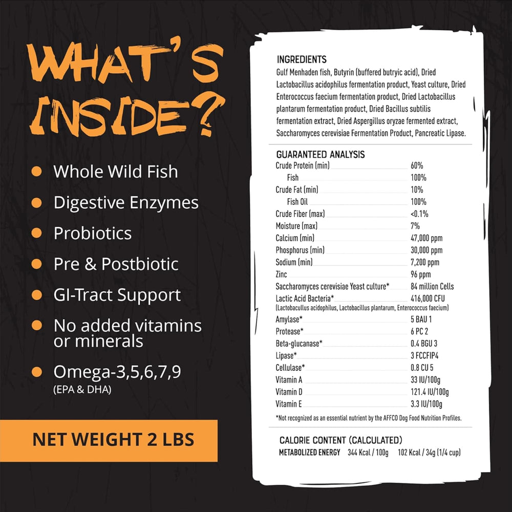 Rogue Pet Science Origins 5-in-1 topper shown mixing into food for easy daily use.