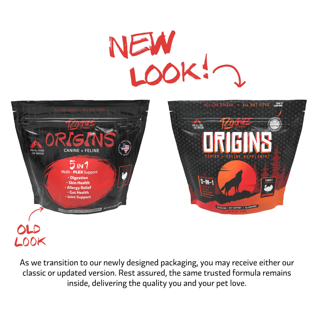 Origins turkey ingredients label highlights US-sourced protein for quality nutrition