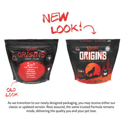 Origins turkey ingredients label highlights US-sourced protein for quality nutrition