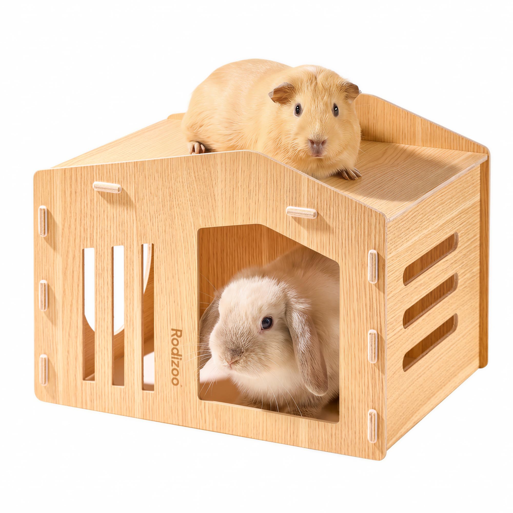 Rodizoo spacious rabbit hideout shows a roomy bunny house for safe play