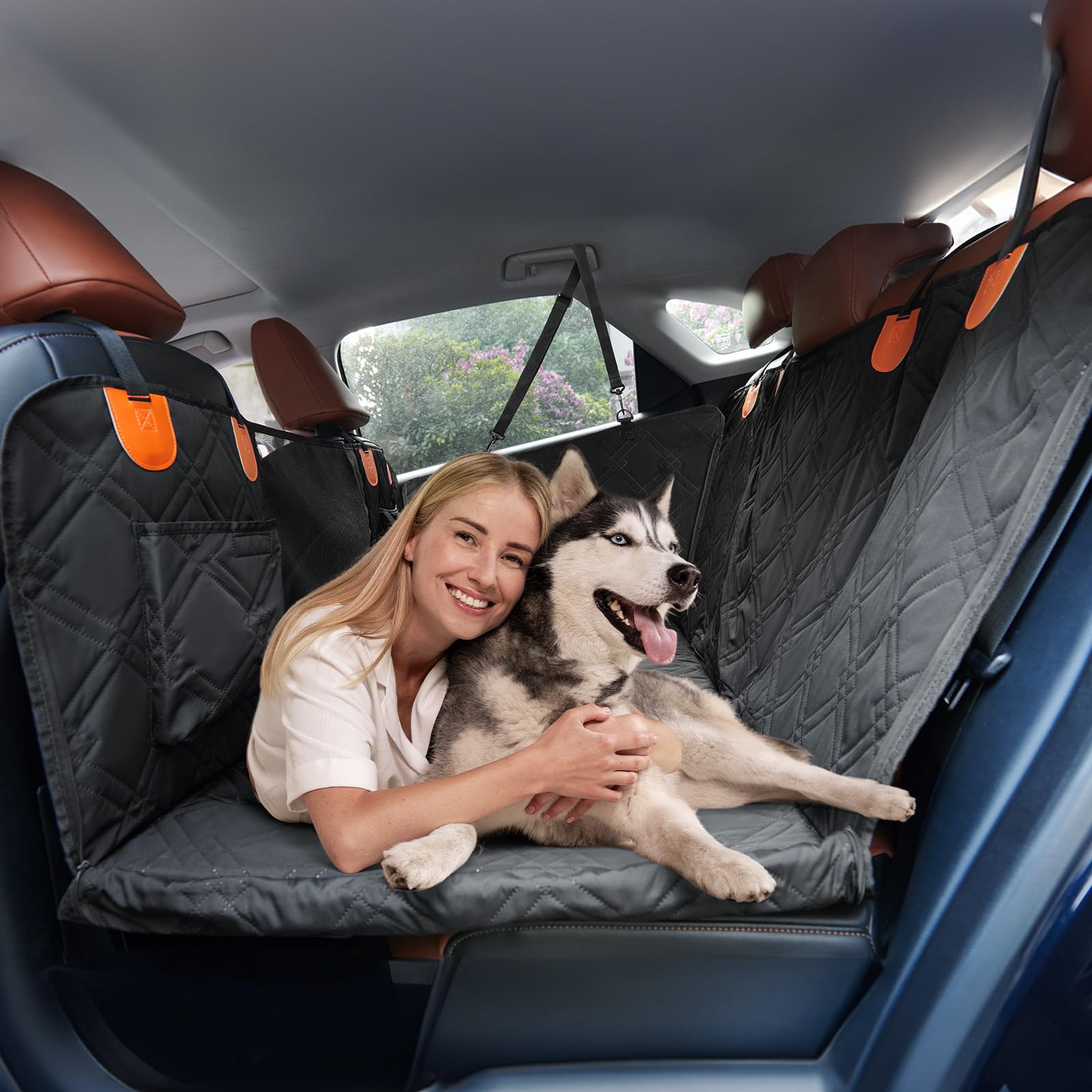 Roilpet dog car seat cover back seat extender for safer travel