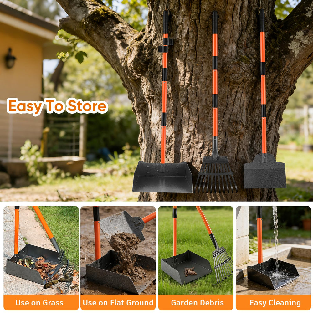 ROIUBPO Pooper Scooper works on grass, dirt, and gravel.