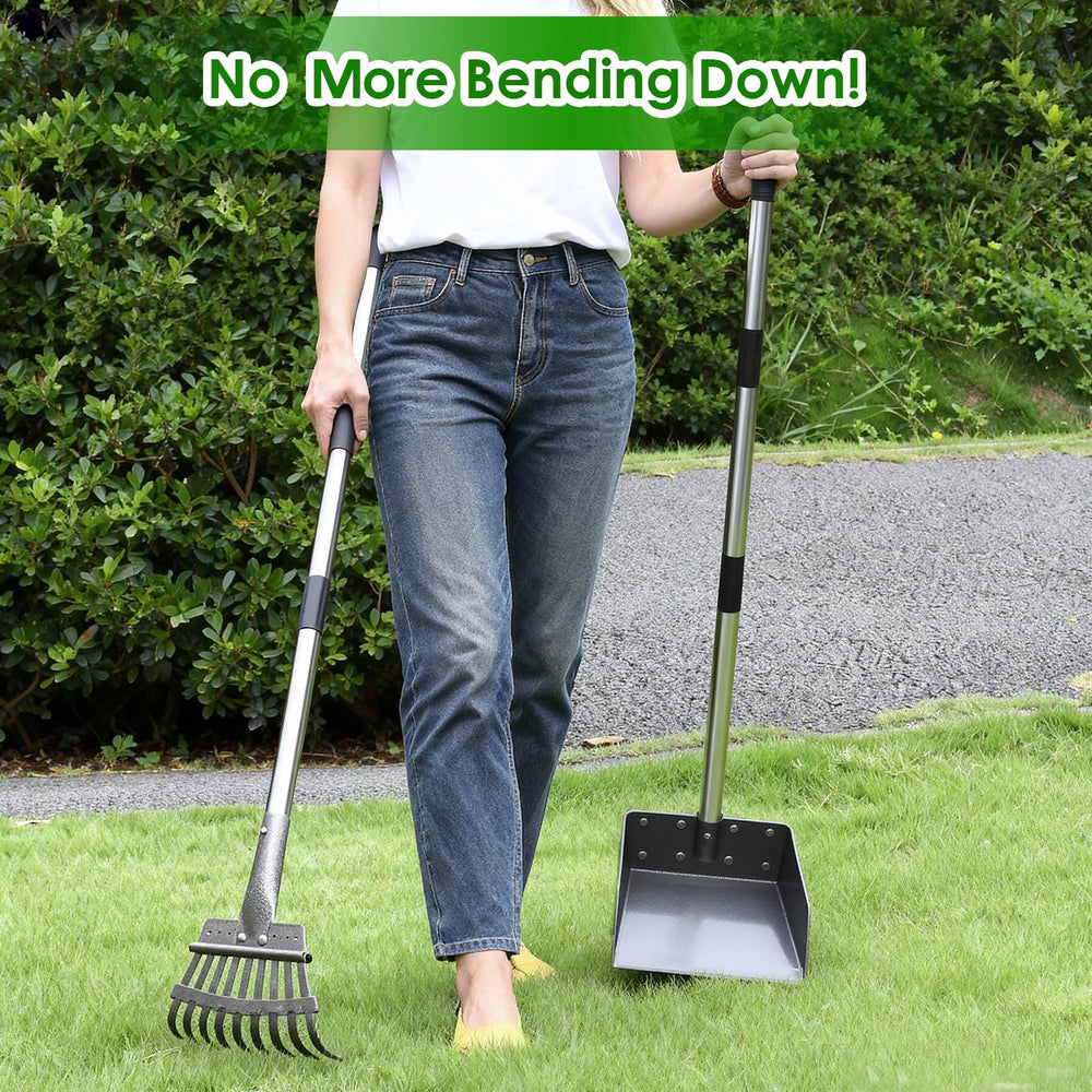 ROIUBPO pooper-scooper multipurpose-cleanup handles leaves and debris.