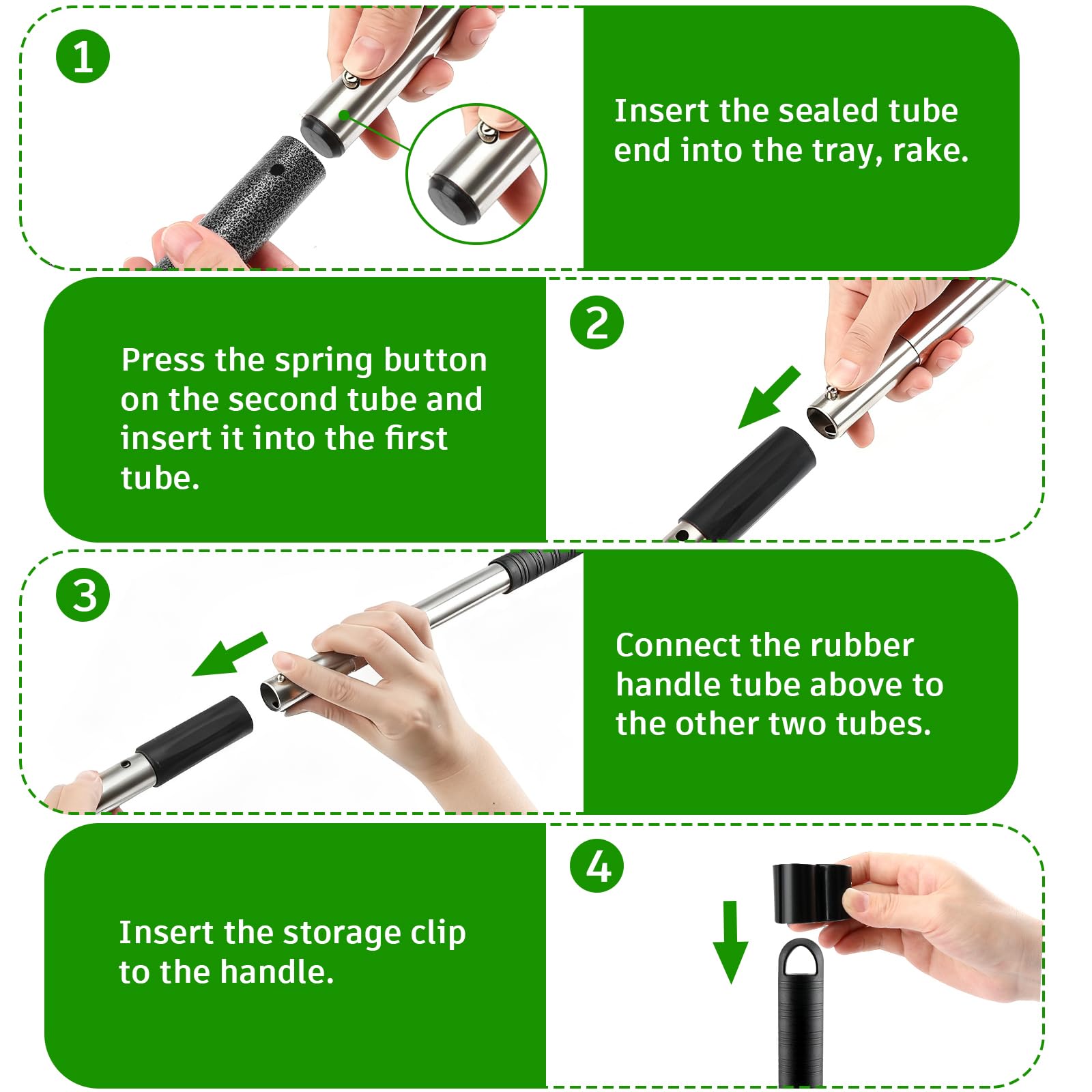 ROIUBPO pooper-scooper on grass demonstrates versatile cleanup across surfaces.