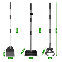 ROIUBPO pooper scooper rake for efficient cleaning on grass and gravel.