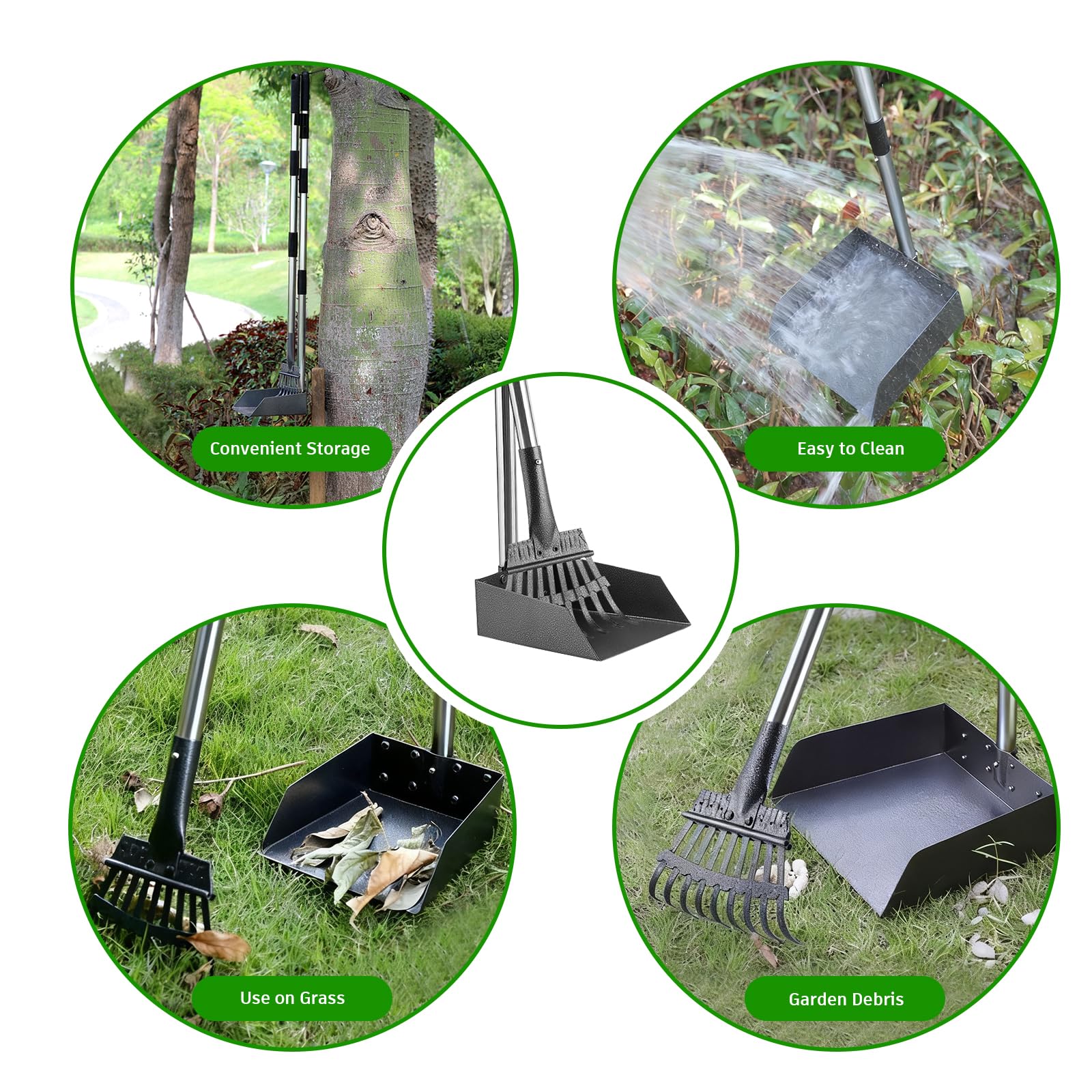 ROIUBPO pooper-scooper rust-resistant-design stays outdoors ready.