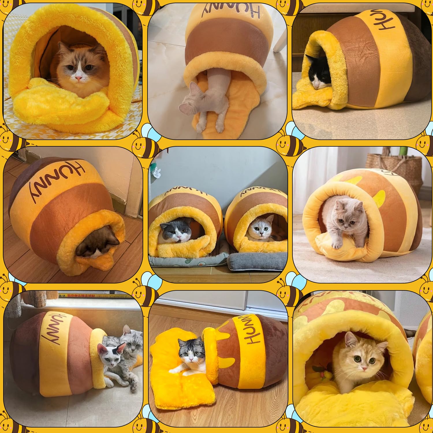 Romaneco Honey Pot Cat Cave large entry supports easy nesting.