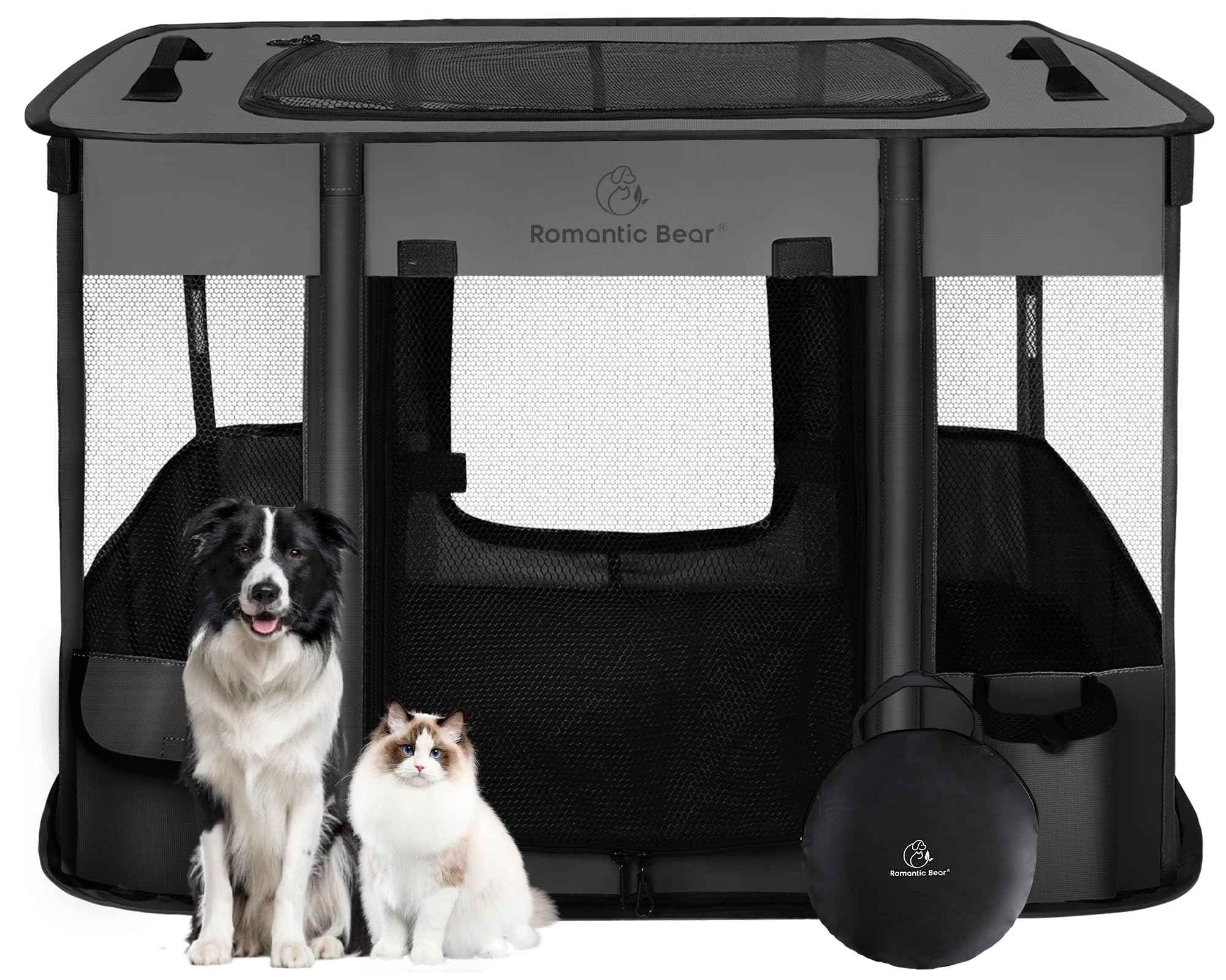 Romantic Bear dog playpen foldable setup for indoor or outdoor use