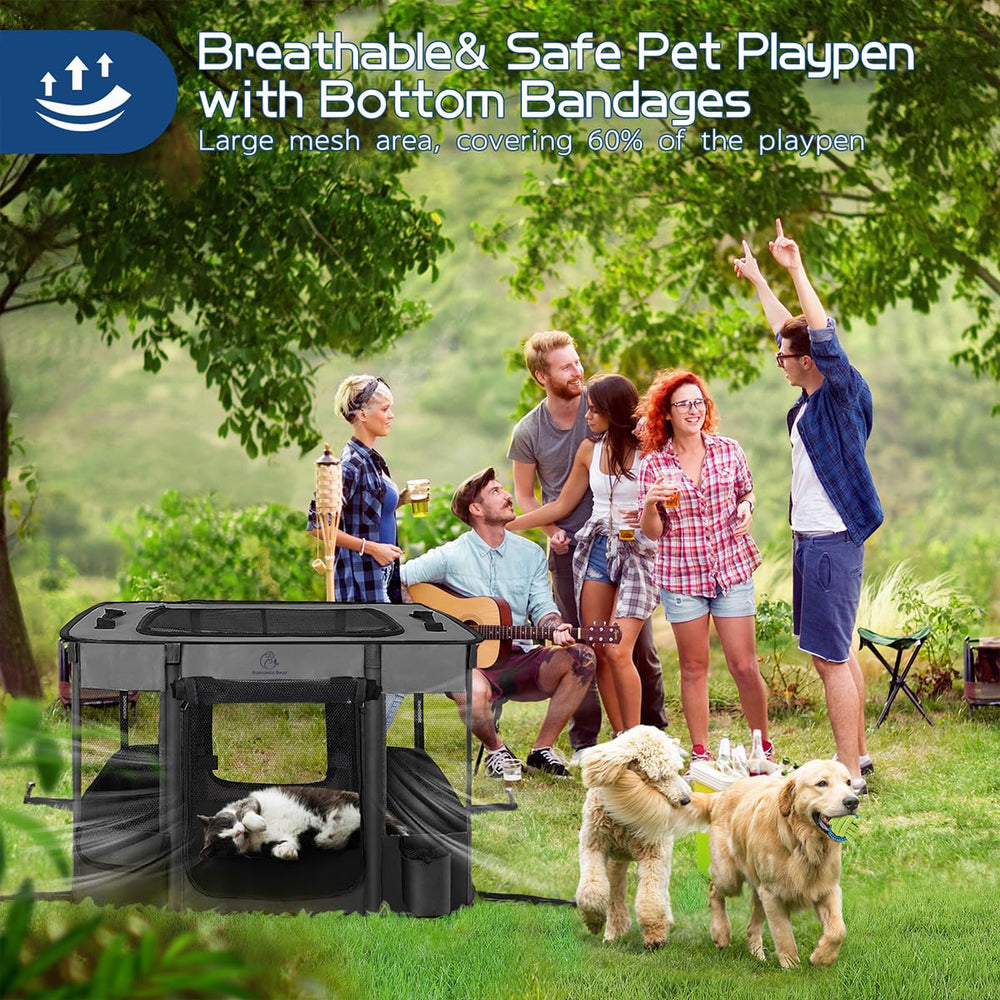 Romantic Bear puppy playpen rectangle design saves space in small rooms
