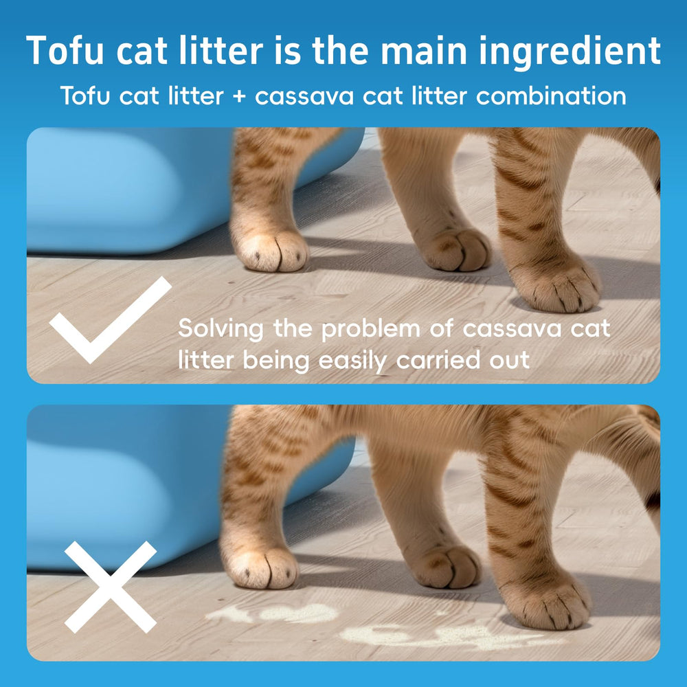 Romod 2Bags 5-in-1 tofu cat litter no-tracking floor-friendly product