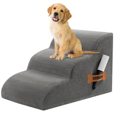 ROMROL dog stairs 3-step bed setup with non-slip support for safe ascent