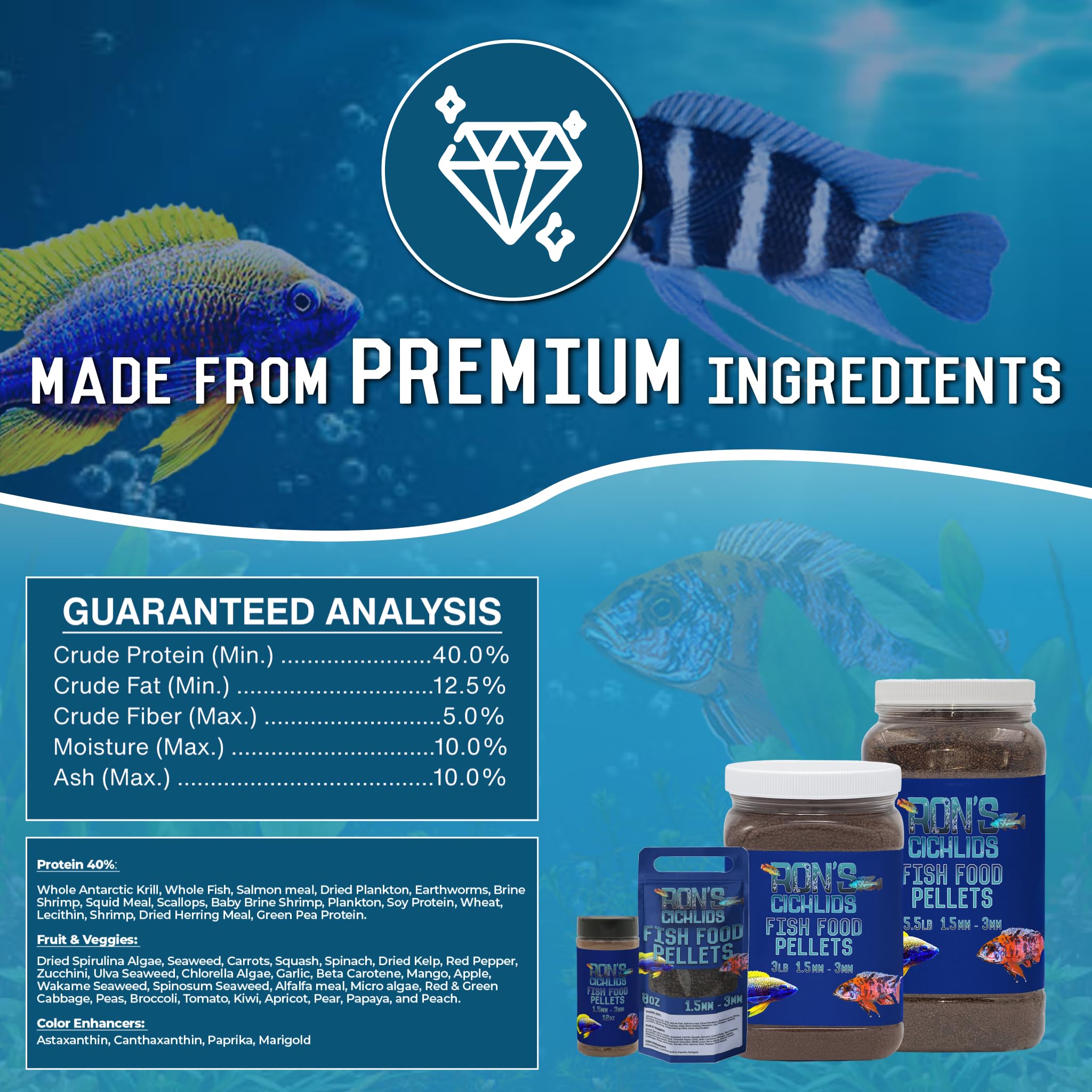 RON'S CICHLIDS Mbuna bottle pour demonstrates easy feeding routine