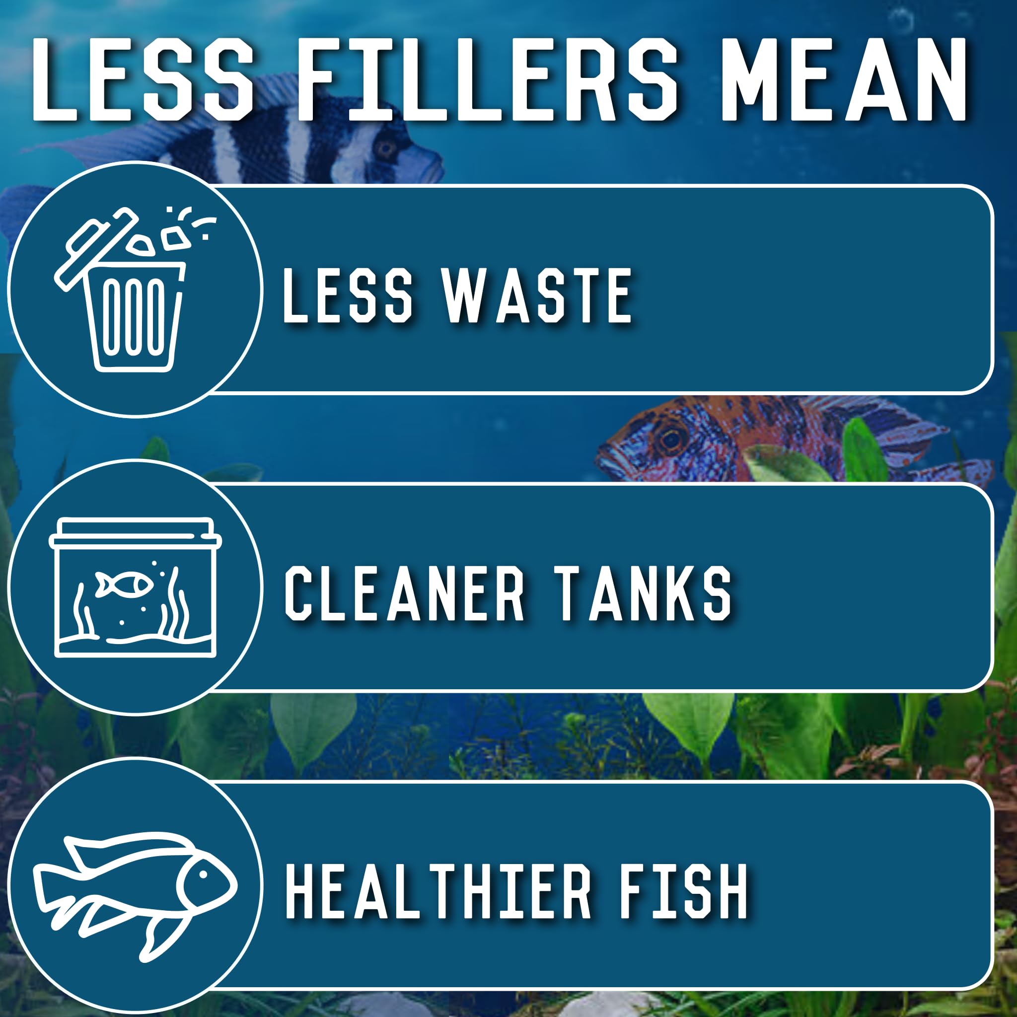 RON'S CICHLIDS slow-sinking pellets encourage natural foraging in Mbuna tanks.