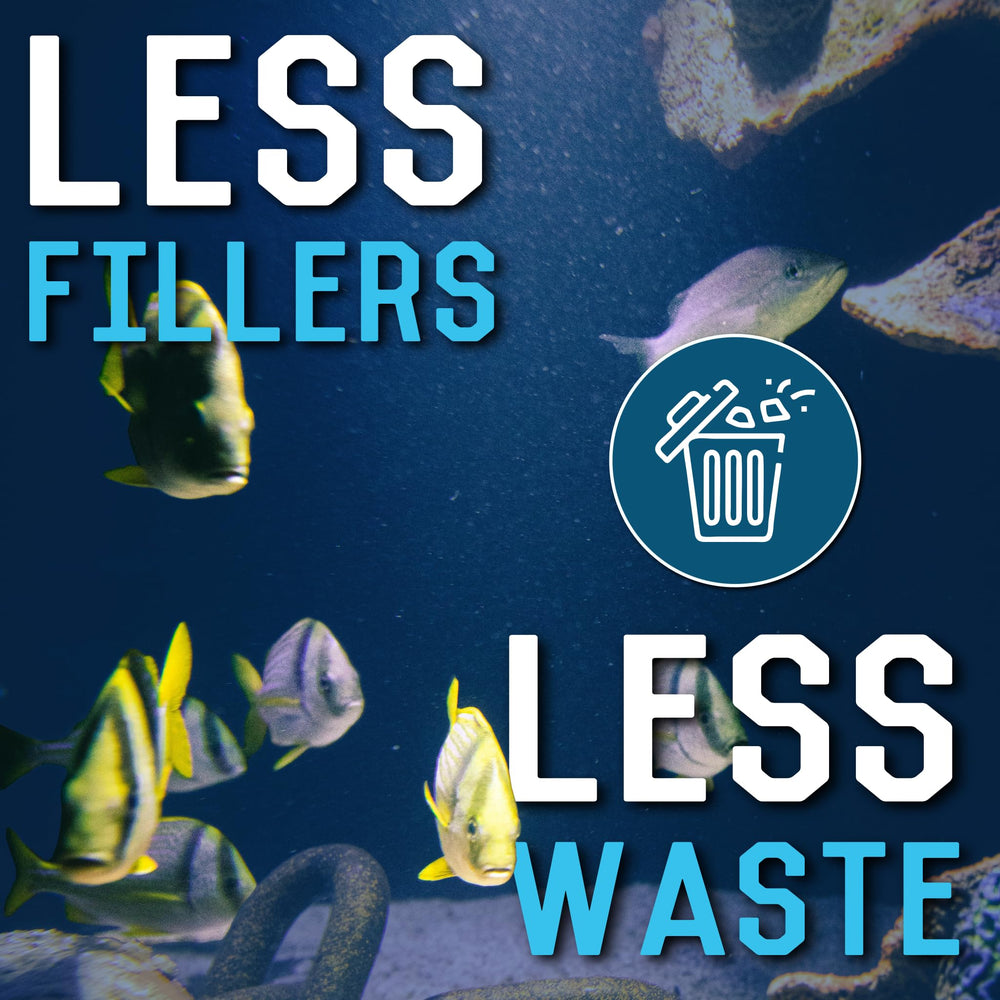 RON'S CICHLIDS USA-made fish food packaging emphasizes local production and quality.
