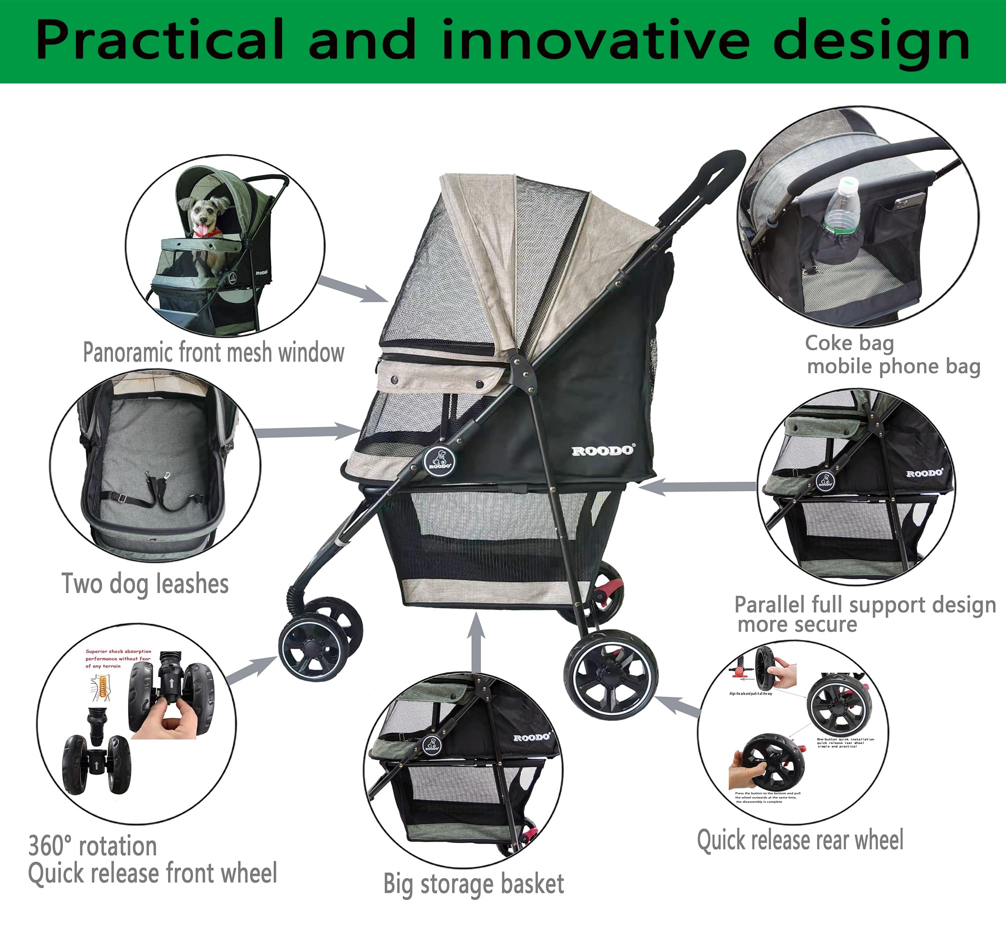 ROODO all-terrain wheels provide steady performance on various surfaces