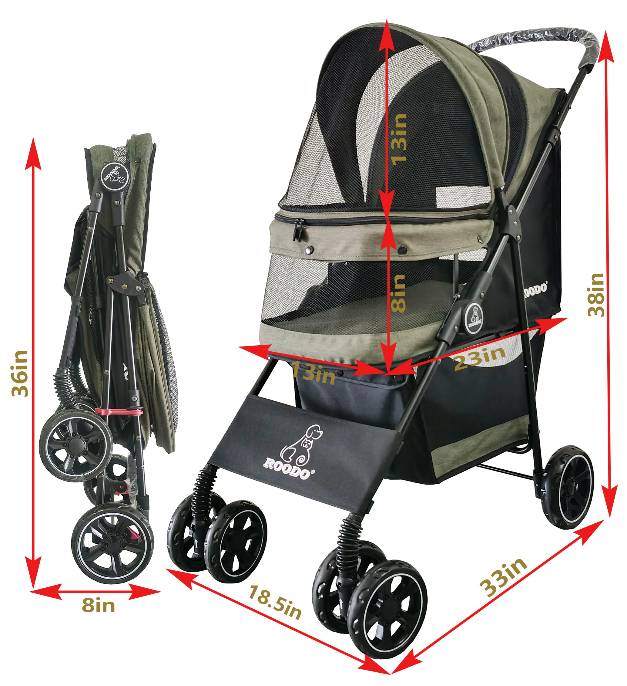 ROODO Escort cockpit 22x13x22 inch accommodates up to 30 lbs small pets