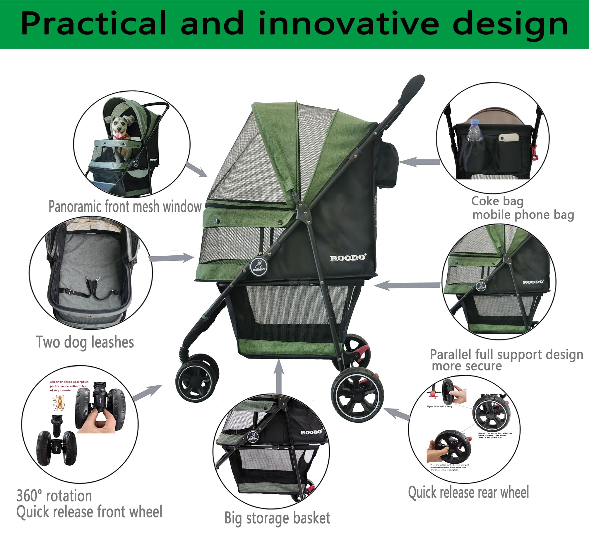 ROODO foldable compact design fits easily in car trunks and closets