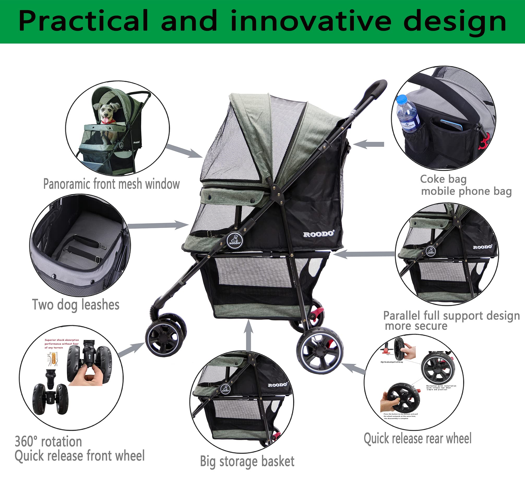 ROODO seat detail with breathable mesh for comfort.