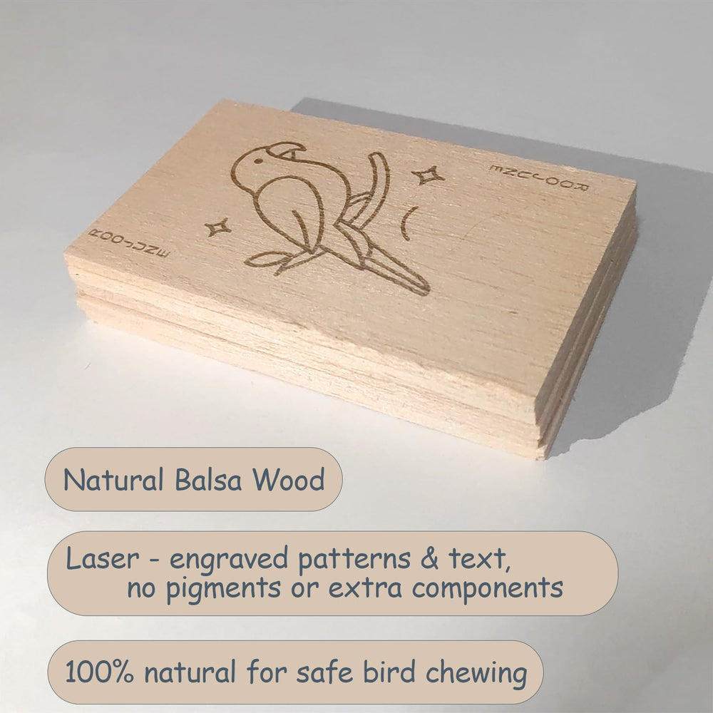 ROOJUNE 6 cm by 10 cm balsa wood slices designed for safe beak use.