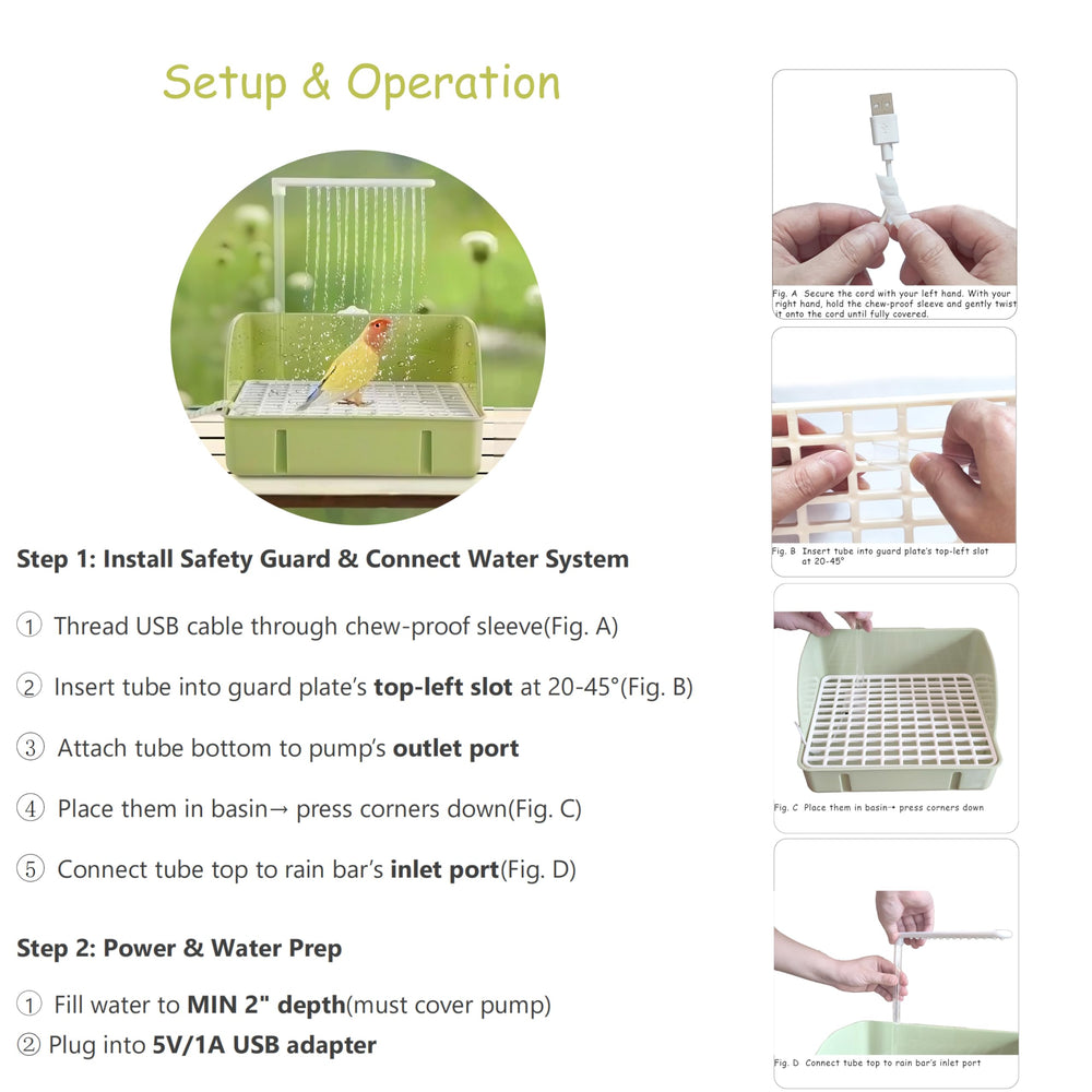 ROOJUNE multi-function bird bath acts as bath, perch, and pool