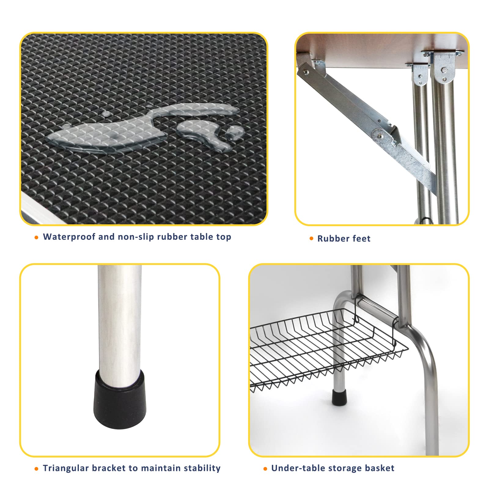 ROOMTEC folding legs enable compact storage and easy transport after grooming.