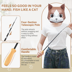 ROSAUI Cat Teaser Wand Natural Refills deliver safe, realistic prey-like movement.