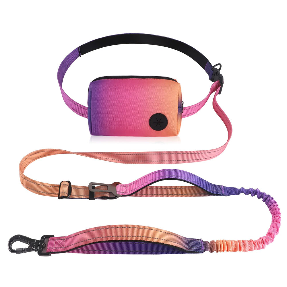 Roses&Poetry hands-free leash fully extended for easy walking and freedom.