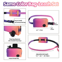 Roses&Poetry leash with removable zipper pouch for quick access essentials.