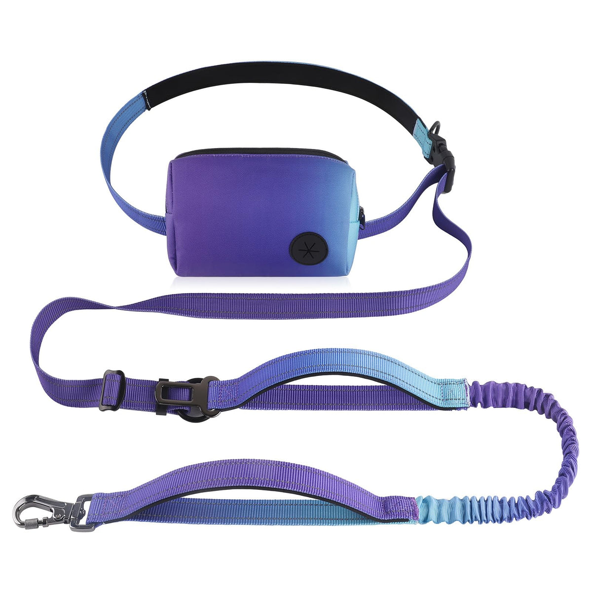 Roses&Poetry hands-free leash waist belt setup for hands-free control on long walks