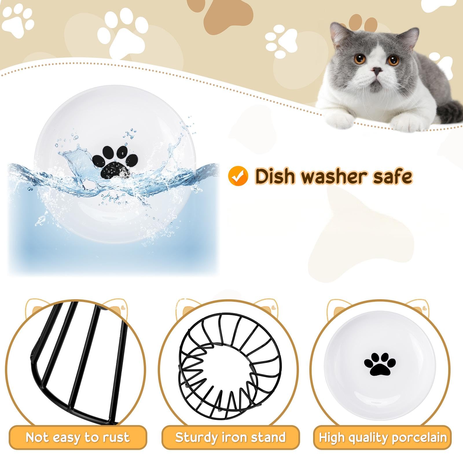 Roshtia cat dishes are dishwasher safe for quick cleanup