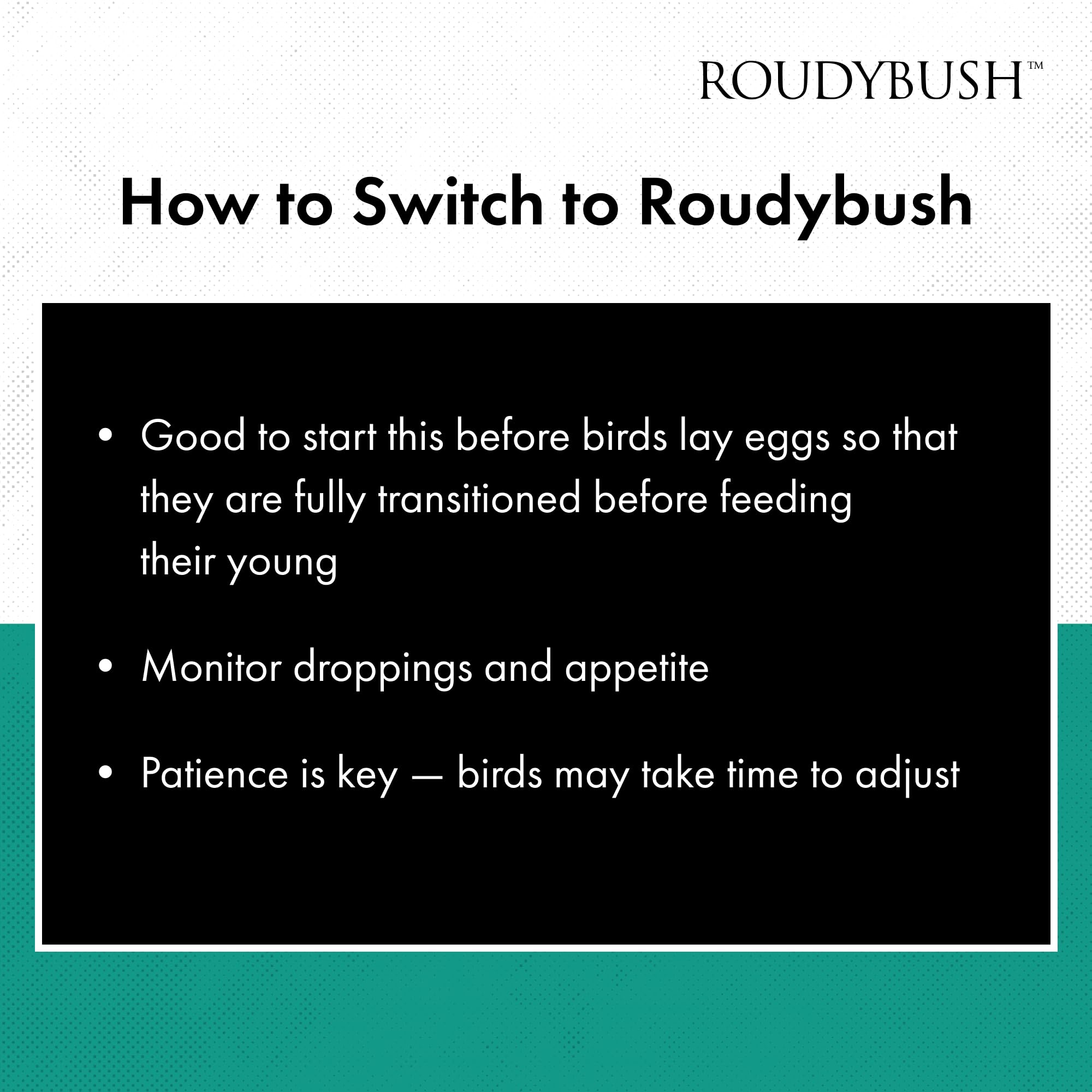 RoudyBush California Blend portion serving ready for cage time.