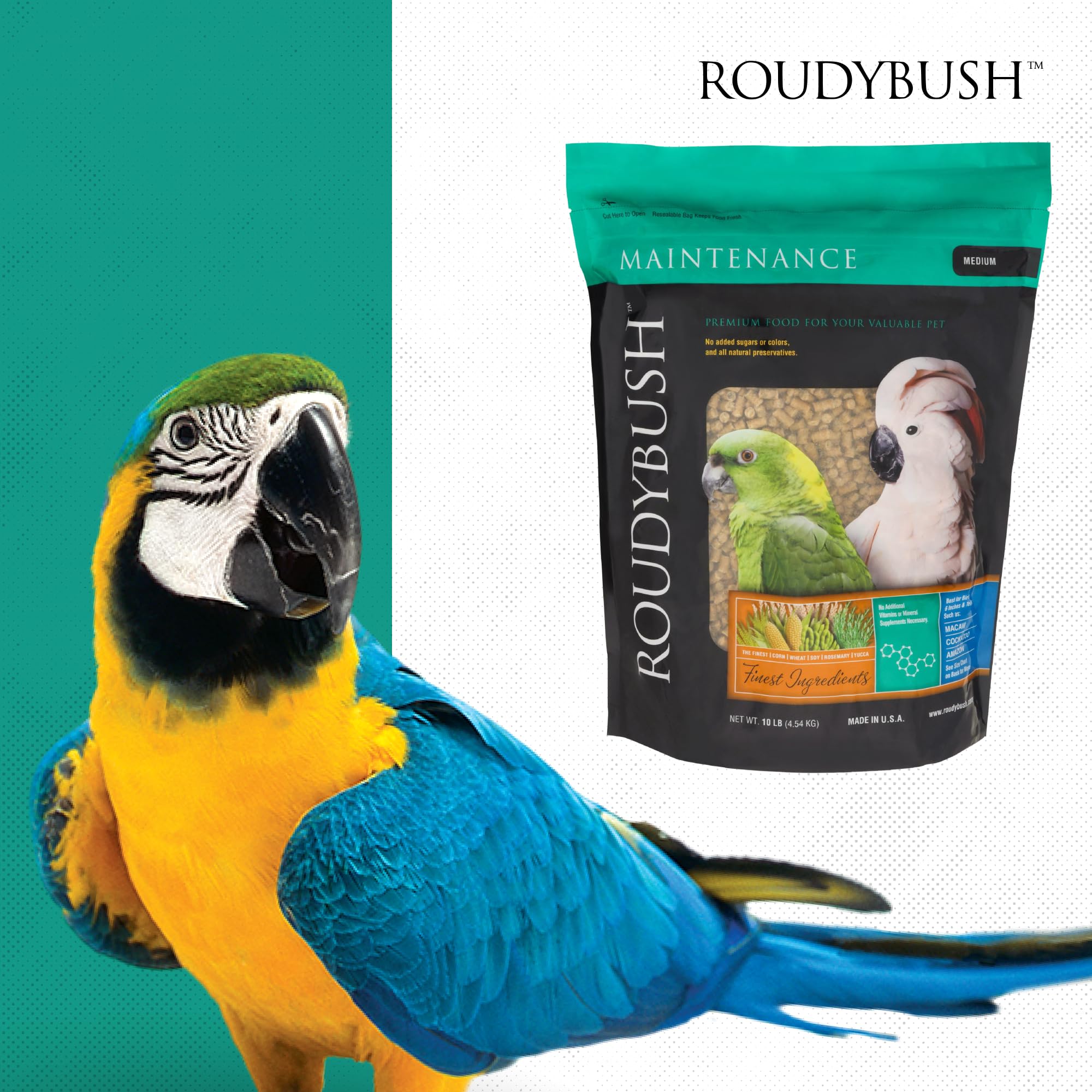 RoudyBush pellets in bowl enable easy portion control