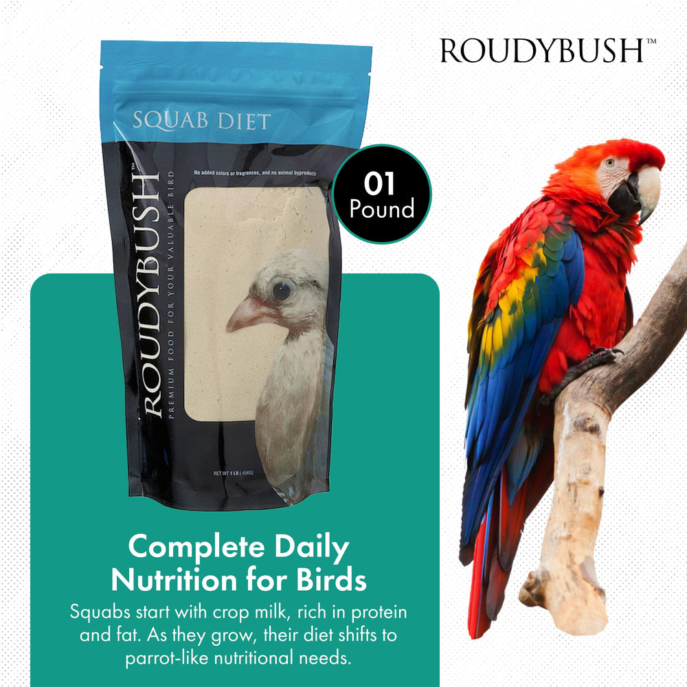 RoudyBush formula mixing bowl demonstrates easy preparation for newborn doves